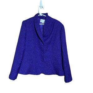 NWT Danny and Nicole Purple Button Up Blazer Size 14/16 #14449